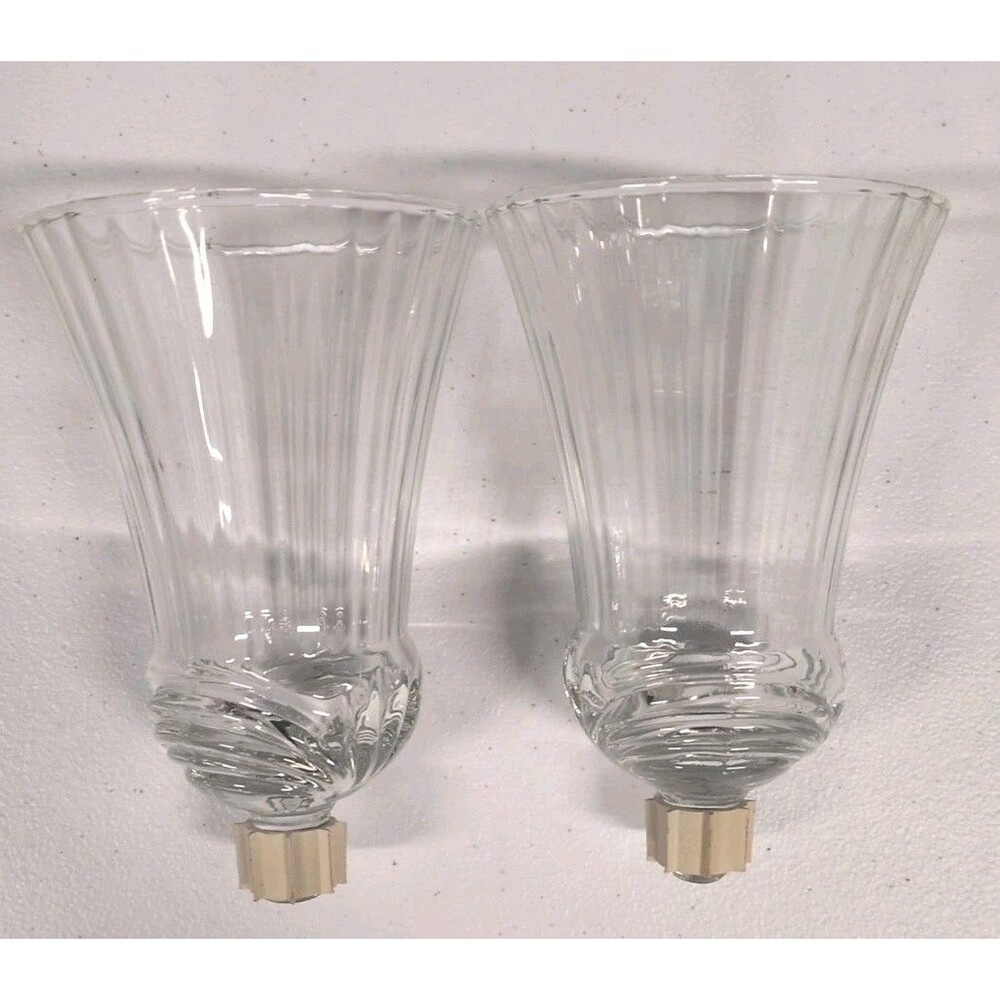 Home Interiors Renaissance Clear Glass Peg Votive Cup Candle Holders